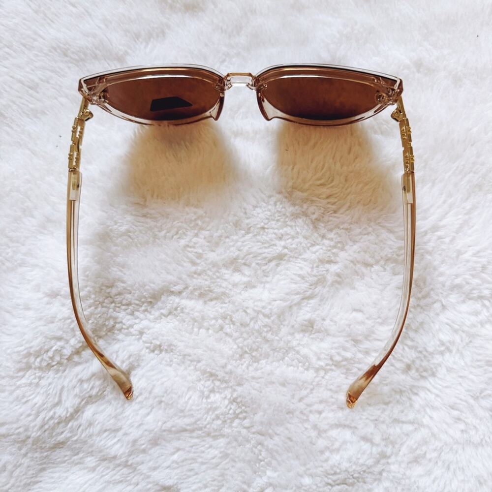 Genevieve Light Brown Rimless Polarized Sunglasses - Picture 9 of 11
